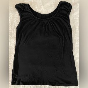 LOFT. Black short sleeve cotton T. Size L.